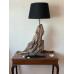 Table lamp with driftwood decor